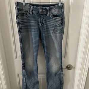 Silver brand bootcut jeans. Great condition.